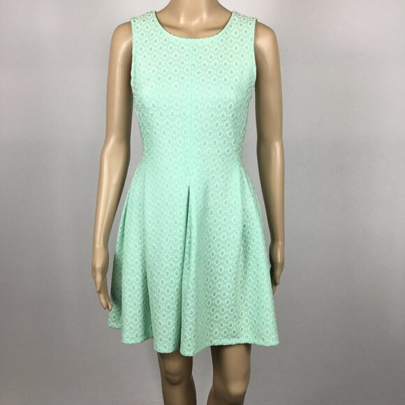 Alya Dresses & Skirts - Alya Green Embroidered Mini Dress Sleeveless